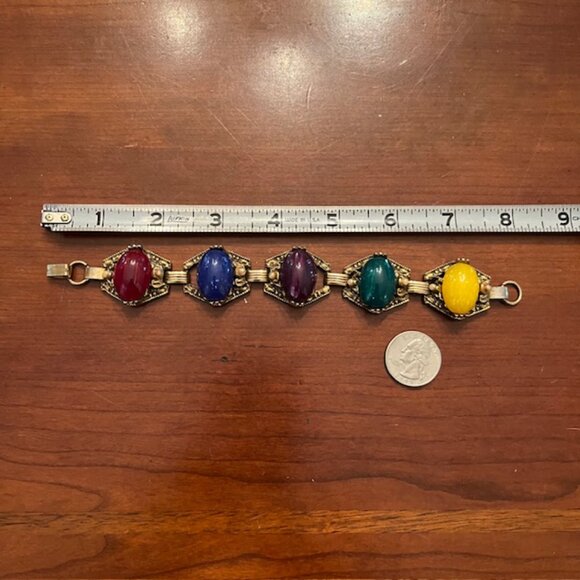 Vintage Gold-tone Multi-stone Bracelet - Picture 13 of 13